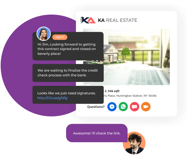 Construction updates and referral requests Construction progress update and referral request sent to a property buyer