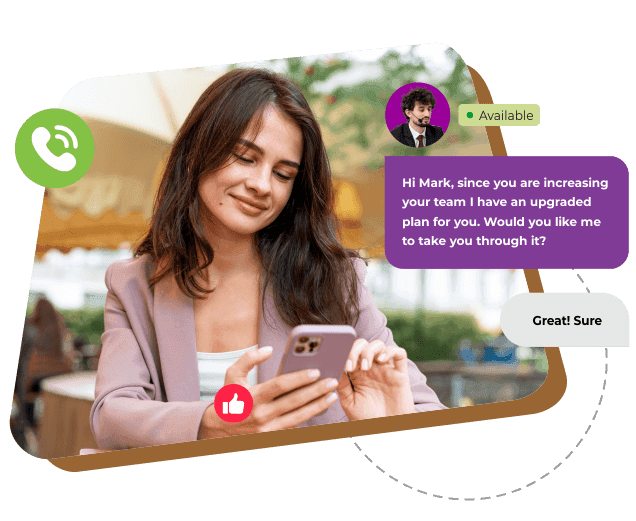 Loyalty messages for returning clients Thank-you note and event invitation sent to a returning client on WhatsApp