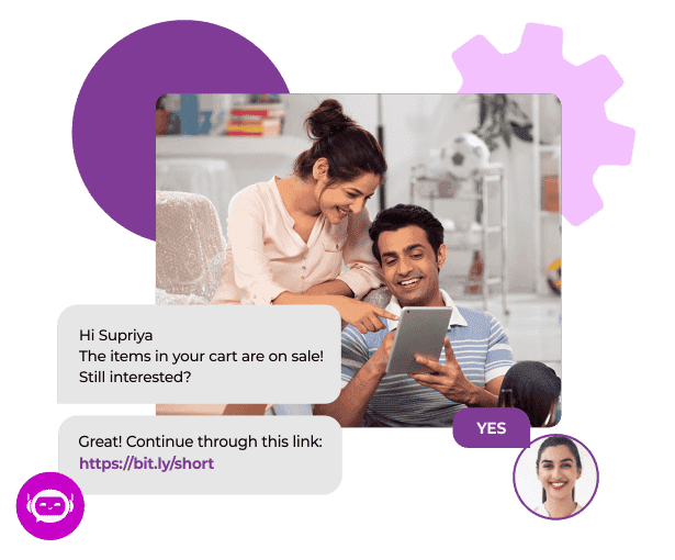 Order updates through the WhatsApp API for ecommerce WhatsApp API for ecommerce sending an order confirmation and dispatch update to a customer